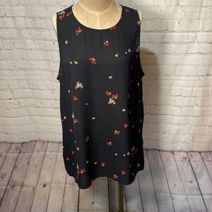 Black Floral Summer Tank Top Size XXL WhoWhatWear